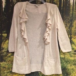 Beige front open cardigan